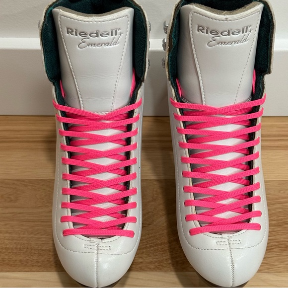 Riedell Emerald Model 119W Ladies Womens White Figure Ice Skates Size 7.5 - Picture 2 of 12